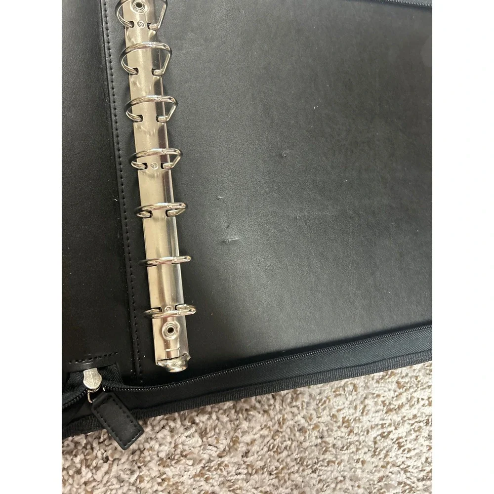 Steel Mill & Co Black Polka Dot Zippered 7 Ring Check Binder Keep It In Check